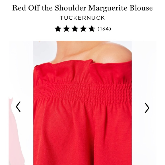 Red Off the Shoulder Marguerite Blouse - medium - now sold out! - Picture 4 of 9